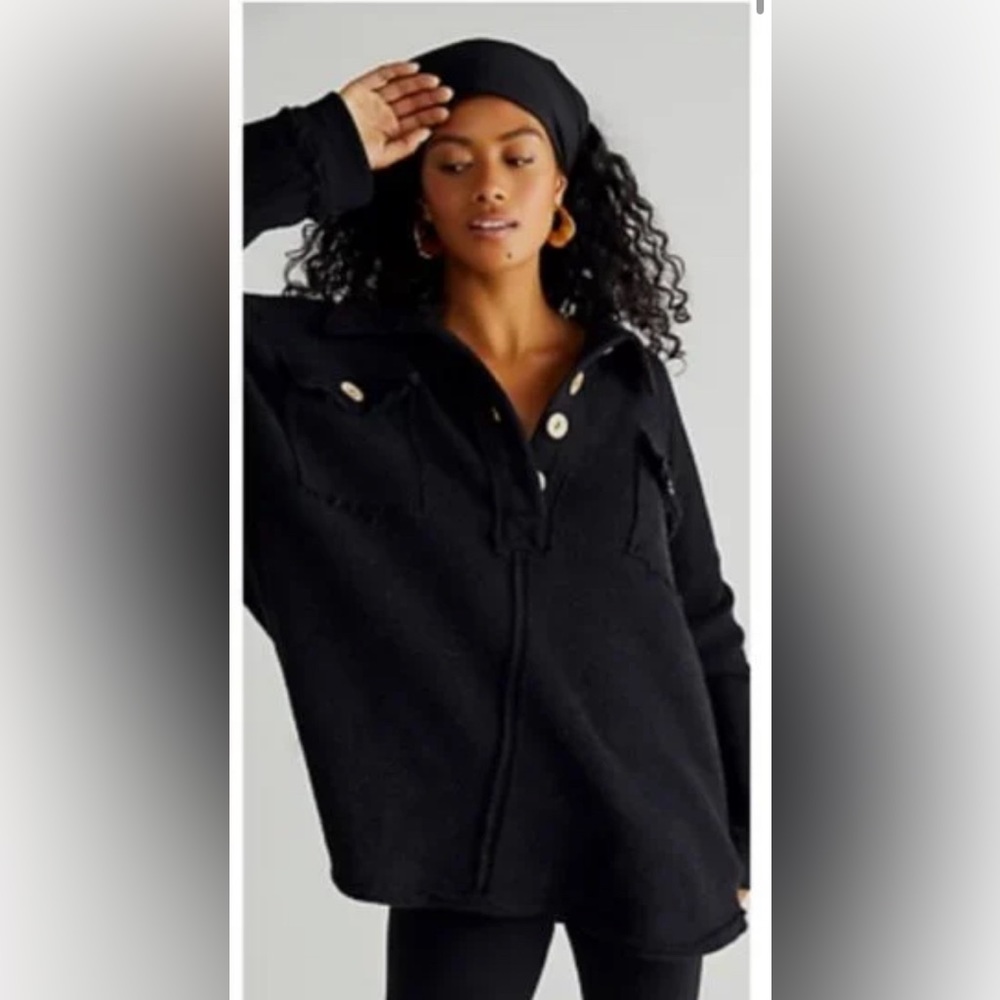 Free People Rowan Pullover (Black)- Size XS